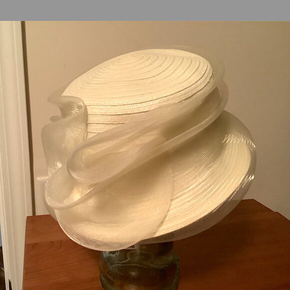 August Buttercup Yellow Spring /Summer Hat - small brim  cloche mesh decoration main image 10